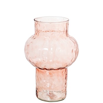 Vaso In Vetro Rosa Ø16x24cm