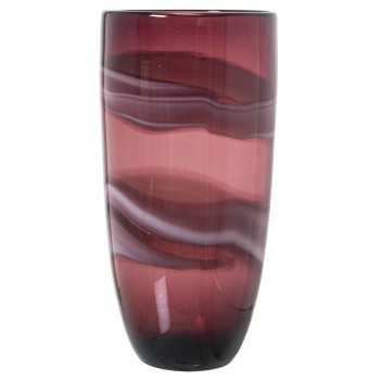 Red Tones Glass Vase- Ø18x36cm