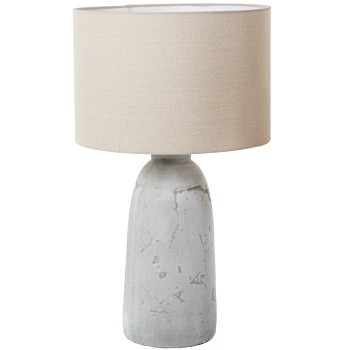 Lampe De Table En Céramique Blanche Ø40x68cm Base:ø20x39cm 1xe27 Max.40w, Ampoule Non Incluse