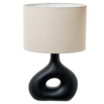 Black Ceramic Table Lamp Ø32x50cm Base:26x9,5x26,5cm 1xe27 Max.40w, Bulb Not Included