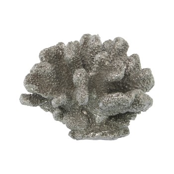 Figura Resina Coral Gris/plata 19x16x14cm