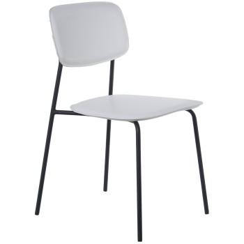 White Pp Chair W/black Metal Legs 43x48x78cm Seat Height:44cm