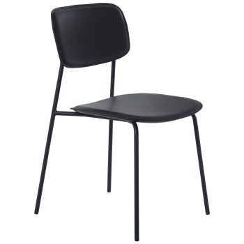 Black Pu Chair W/metal Legs 43x48x78cm, Seat Height:44cm