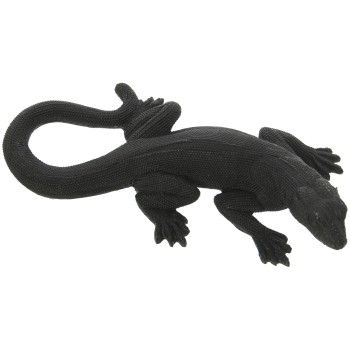 Figura Lagarto Resina Negro Granulado 16x8x3,5cm