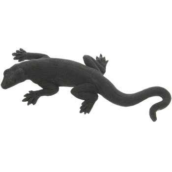 Figura Lagarto Resina Negro Granulado 19x8x3,5cm