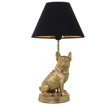 Golden Dog Resin Table Lamp - 1xe27, Max.40w- Ø26x46cm, Cable Negro:163cm