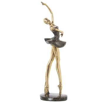 Statuette En Résine - Ballerine - Doré- 14x11x42cm