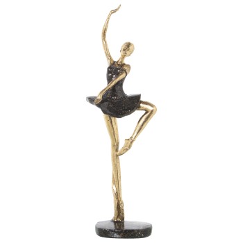 Statuette En Résine - Ballerine - Doré- 14x12x43cm