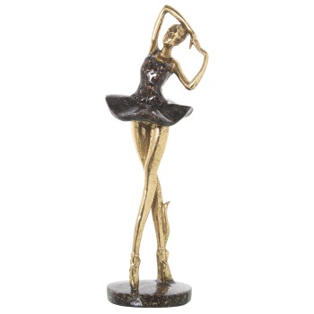 Statuette En Résine - Ballerine - Doré- 14x11x38cm