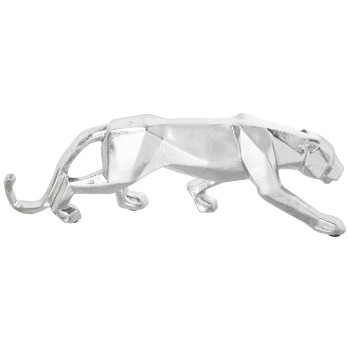 Silver Resin Panther Origami Figure- 44x7x14cm