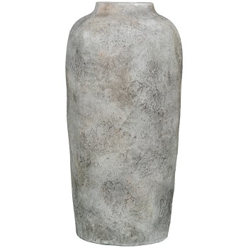 Vase En Céramique Blanche Rustique Ø21x43cm