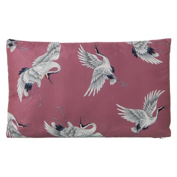 Pink Velvet Pillow With Zip Herons - 50x30cm- 50x30cm, C/impresión Digital