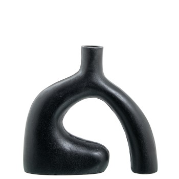 Vase Aluminium Noir 26x7x25cm