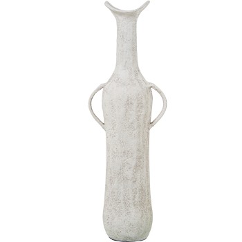 Vase Avec Poignées Aluminium Blanc 17x11x50cm