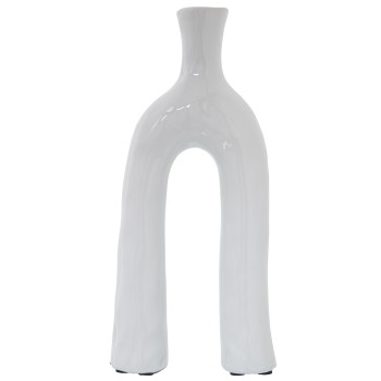 White Ceramic Candlestick- _16x5x32cm