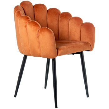 Tile Red Velvet Chair W/black Metal Legs 60x62x82cm Seat Height:51cm