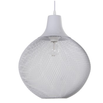 White Metal Pendant Light - 1xe27, Max.40w Not Included- Ø35x42cm, Cable:90cm