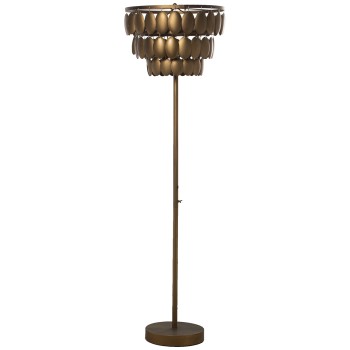 Lampadaire En Métal Fer - 1xe27, Max.60w - Hauteur Abat-jour: 32cm- Ø46x162cm, Base_ Ø29x6cm