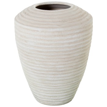 Jarrón Cerámica 40cm Beige Arena Ondulado Ø30x40cm