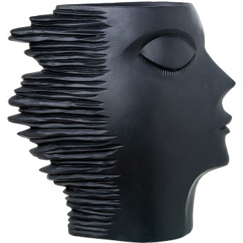 Black Face Resine Figure/vase 79x28x79cm, Height Of Upper Hole:20cm