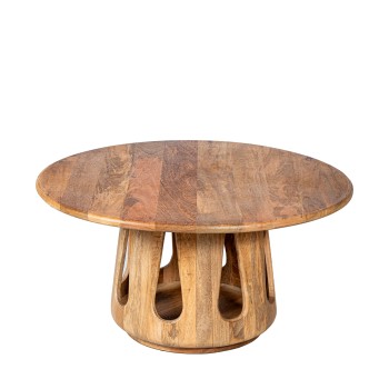 Coffee Table In Mango Wood Ø90x48cm