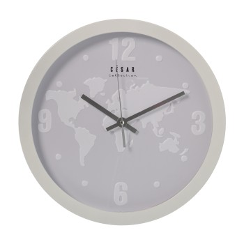 Reloj Pared Acrílico Mapamundi 30cm-mvto.segundero Contínuo Ø30x4cm-pila:1xaa(no Incluida